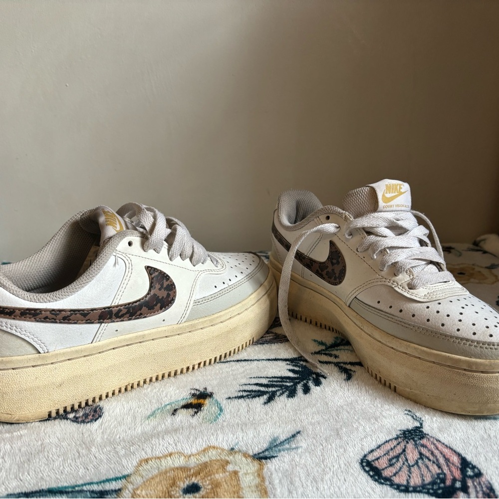 Nike White and Brown Sneakers